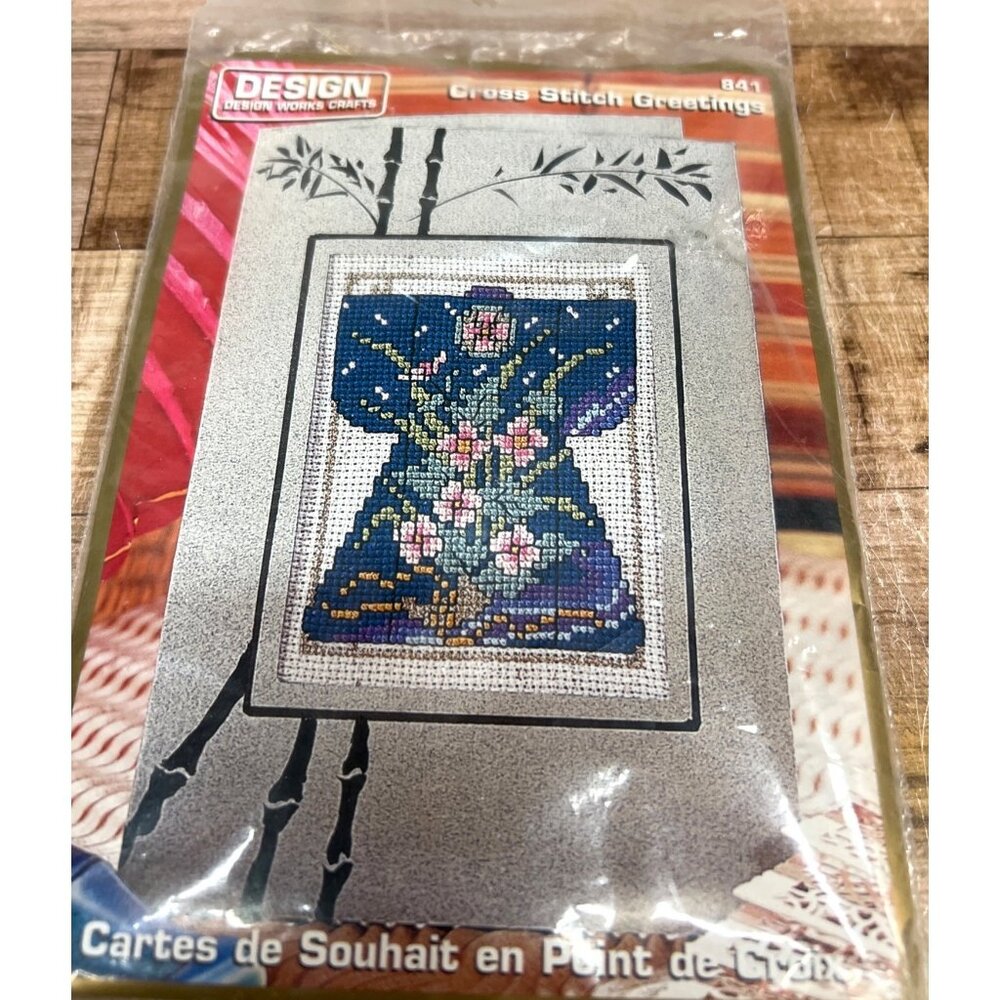 Vtg Design Works Cross Stitch Greeting Card Embroidery Kit Multicolor Threads